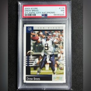 2003 Score National Promo #119 /5 SSP Drew Brees POP 1 PSA 7 NM None Higher